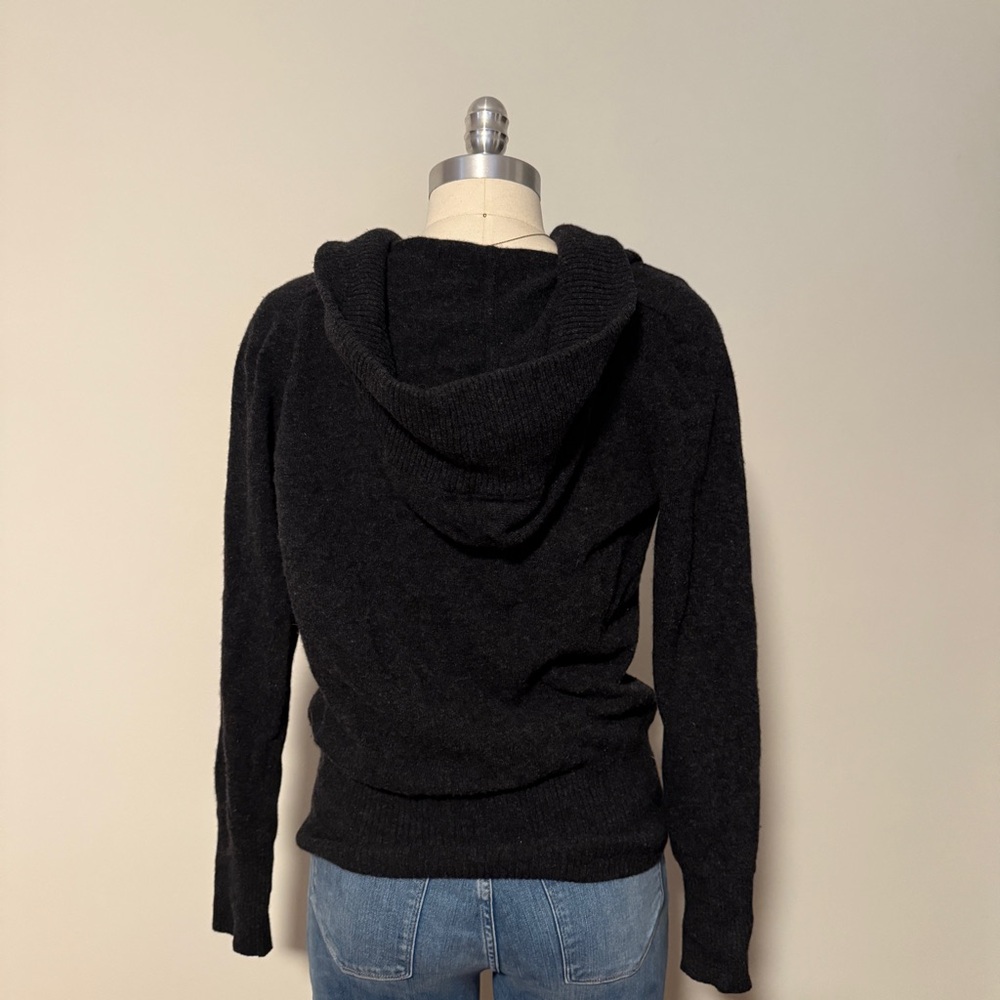 J.Crew Dark Grey Wool and Cashmere Hooded Sweater - Picture 3 of 5